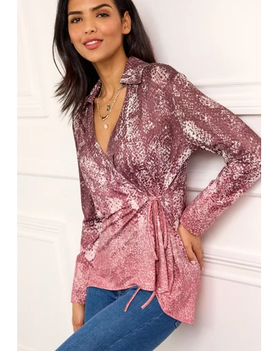 NEXT - Printed Wrap Tunic Shirt