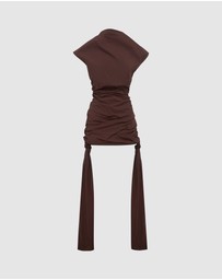 Shona Joy - Campbell Draped Tie Mini Dress