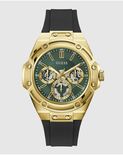 GUESS - GUESS Mens Gold-Tone Multifunction Watch