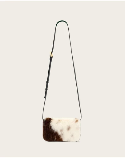 AllSaints - Maeve Cow Print Wallet Crossbody Bag