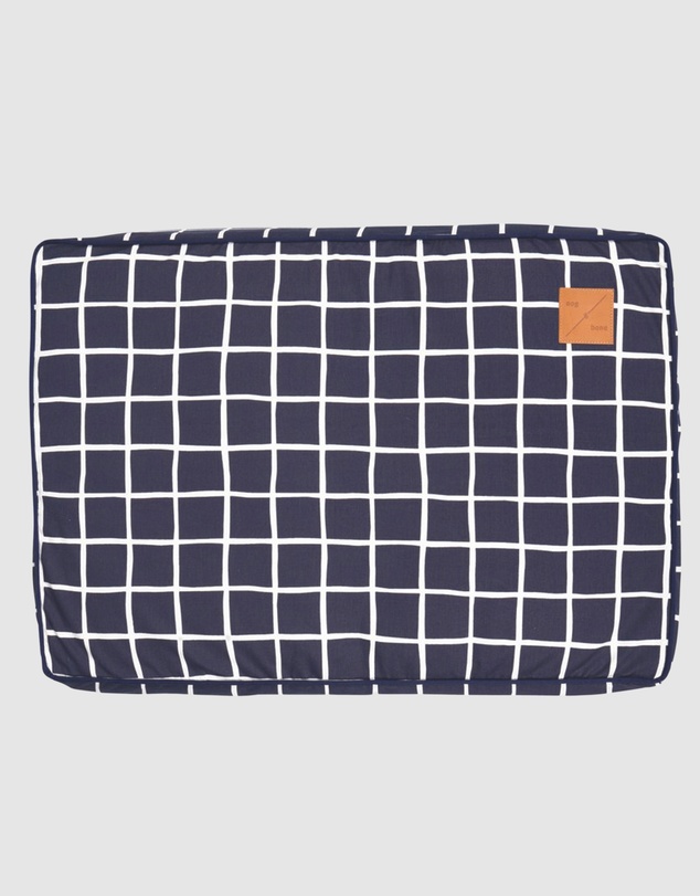 Mog & Bone - Classic Cushion Dog Bed - Navy Check Print