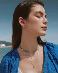 Ania Haie - Silver Lab-Created Turquoise Beaded Necklace