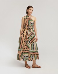 Oxford - Samina Printed One-Shoulder Dress