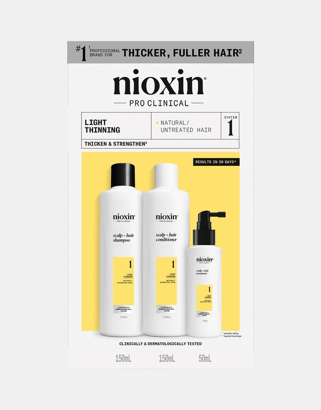 Nioxin - Nioxin Scalp + Hair Thickening System 1 - Hair Thickening System For Natural Hair With Light Thinning- Includes Shampoo, Conditioner And Scalp Treatment
