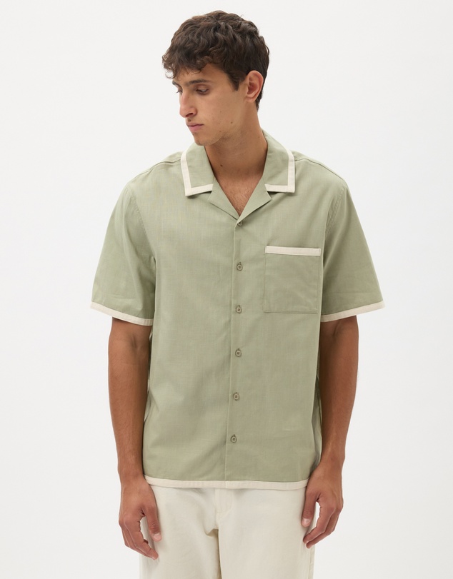 AERE - Linen Blend Contrast Shirt