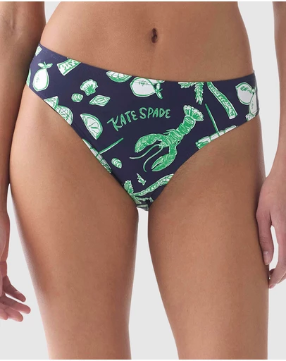 Kate Spade - Beachside Mid-Rise High Cut Bikini Bottom