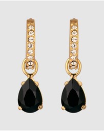 Elli Jewelry - Earrings Hoops Crystal Drop 925 Sterling Silver Gold-Plated