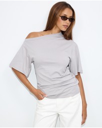 Dazie - Hazel Ruched Jersey Short Sleeve Top