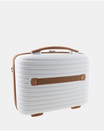 Pierre Cardin - Pierre Cardin Classique Large Hard Shell with Mini Beauty Case Set + Leather Tag