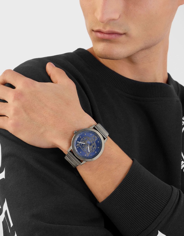 Plein Sport - Plein Iron Tiger 44mm Black dial and Silver-tone bracelet