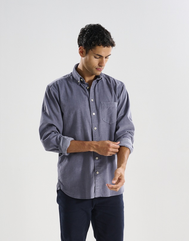 3 Wise Men - 3 Wise Men Swordfish Grey Corduroy Shirt