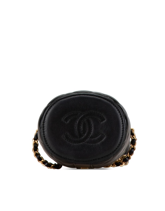 Pre-Loved by Azura Reborn - Pre-Loved chanel Quilted Vanity Case with Chain and Leather Straps Elegant Shoulder Bag