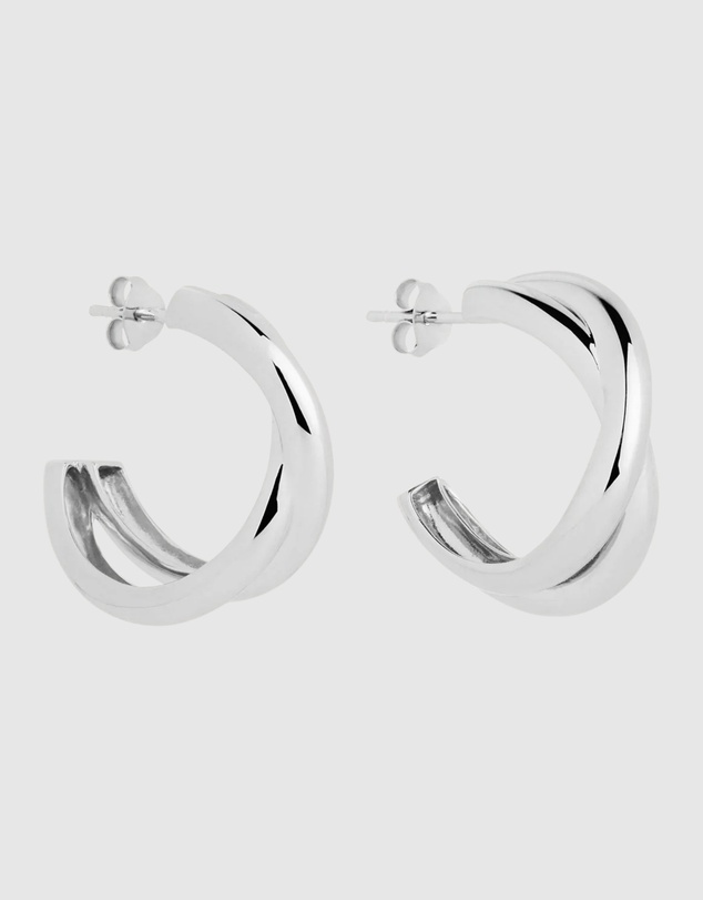 Najo - Café Silver Earrings