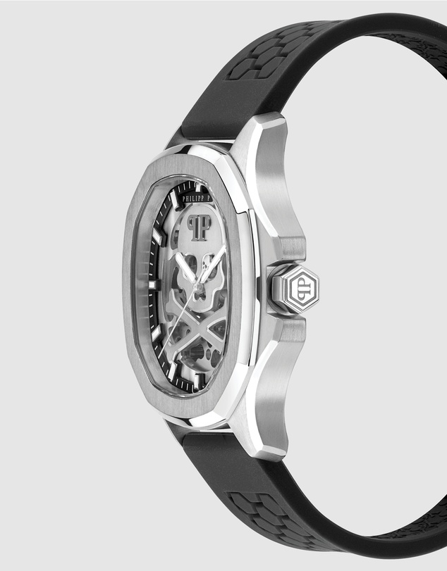 Philipp Plein - Plein Philipp 42mm Silver Dial with Black Silicone Strap