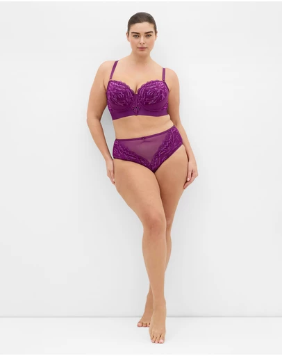 City Chic - Plus size Ingrid Cheeky Brief - purple iris