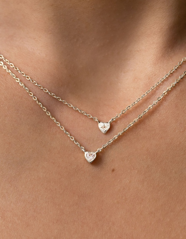 SAINT VALENTINE - Mini Heart Necklace - Silver