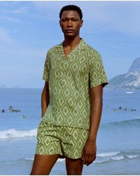 Frescobol Carioca - Roberto Silk SS Lotus Print Shirt