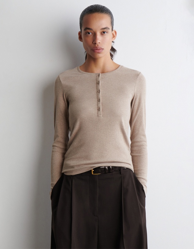 COS - Long-Sleeved Henley Top