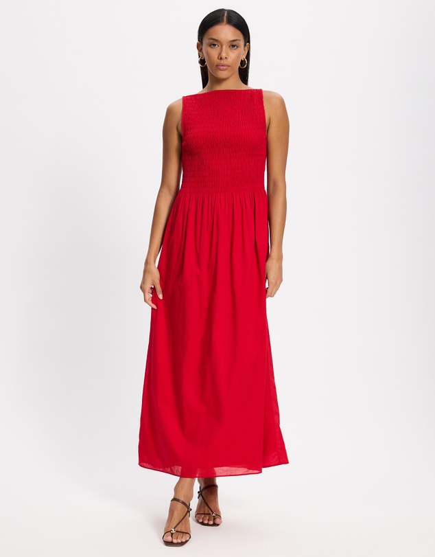 & Other Stories - Smocked Flared Midi Dress