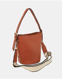 Milleni - Milleni Ladies Vegan Leather Bucket Crossbody Bag