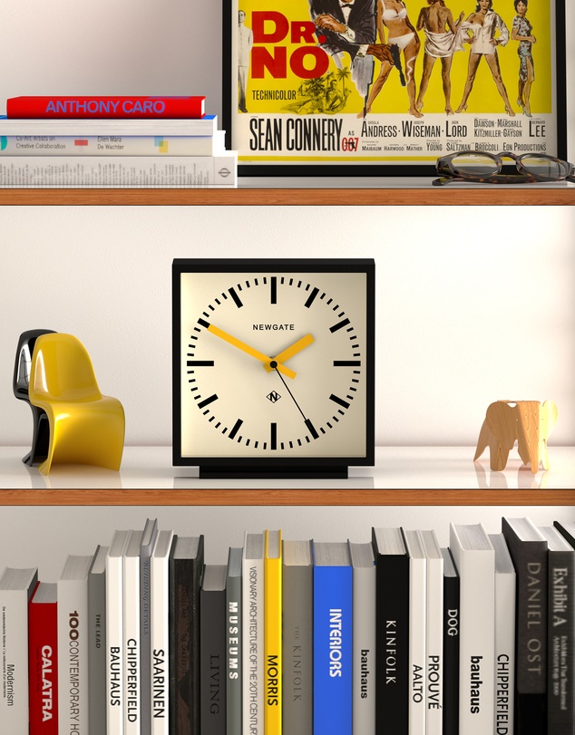 Newgate - Newgate Amp Mantel Clock Black With Yellow Hands