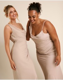 Six Stories - Cowl Front Asymmetrical Chiffon Bridesmaid Dress