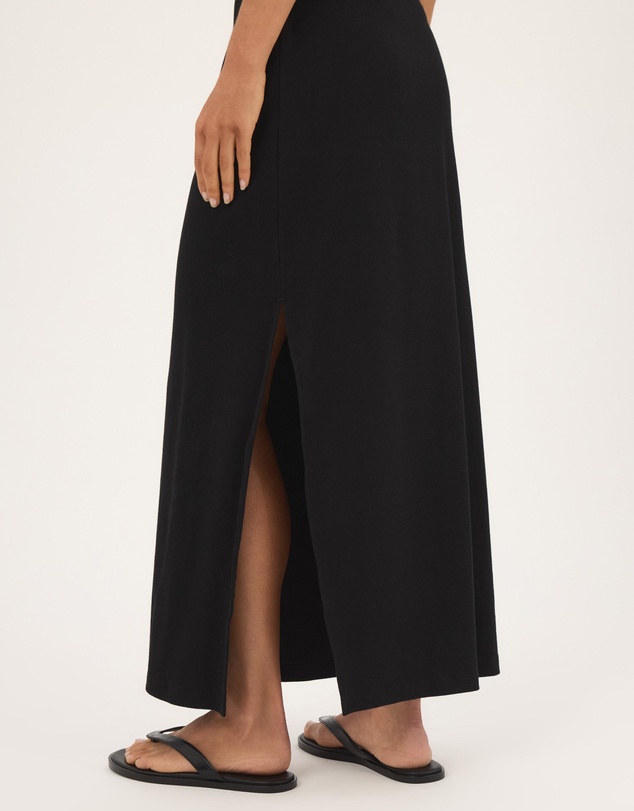 Atmos&Here - Heidi Organic Cotton Rib Off Shoulder Midi Dress