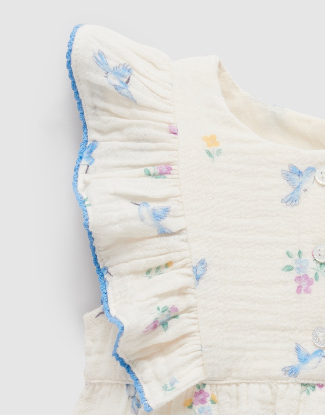 Purebaby - Ruffle Romper -Kids-Babies