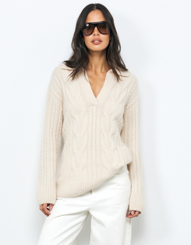 AERE - Ora Cable Polo Knit