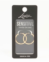 Lovisa - Gold Plated Surgical Steel Polished Hoop Earrings