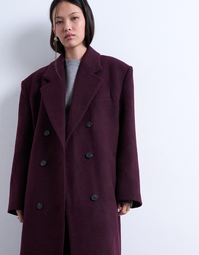 TOPSHOP - Double-Breasted Longline Coat