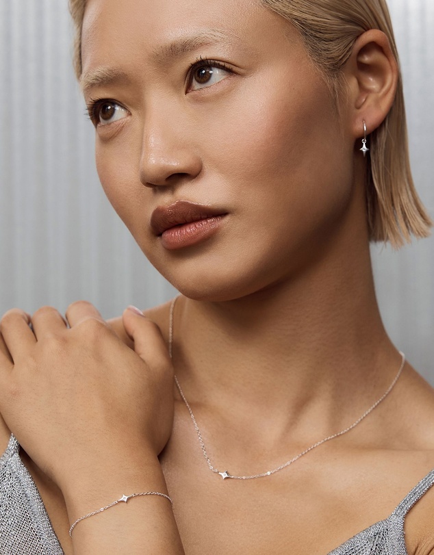 SAINT VALENTINE - Starburst Mini Hoops - Silver