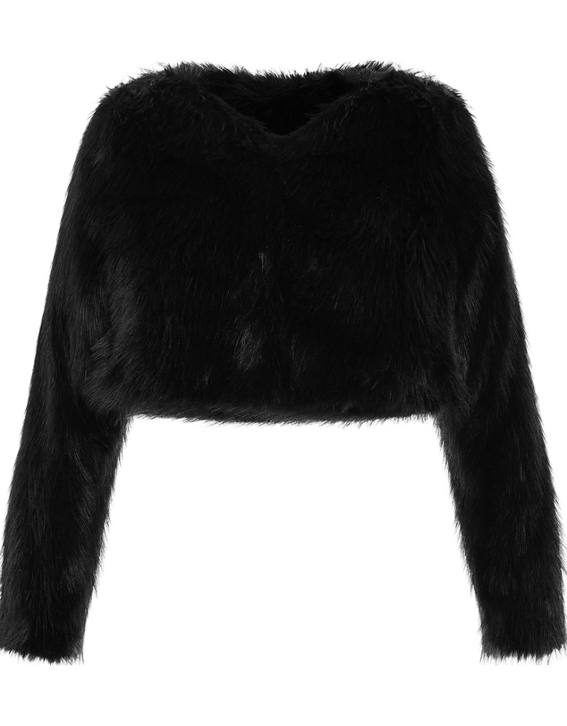 City Chic - Angelica Faux Fur Crop Jacket
