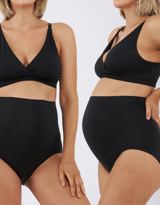 Ripe Maternity - Seamless Nursing Bralette Black - 2 Pack