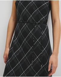 Country Road - Organically Grown Linen Check Maxi Dress