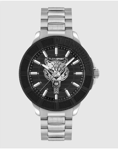 Plein Sport - PLEIN CITY RUSH 45mm Black dial and Silver-tone Strap