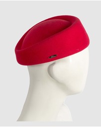 Max Alexander - Felt Red Pillbox Hat