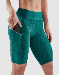 SKINS - SKINS Compression Women's Series-3 Clothing Half Tight Lt Teal Angle