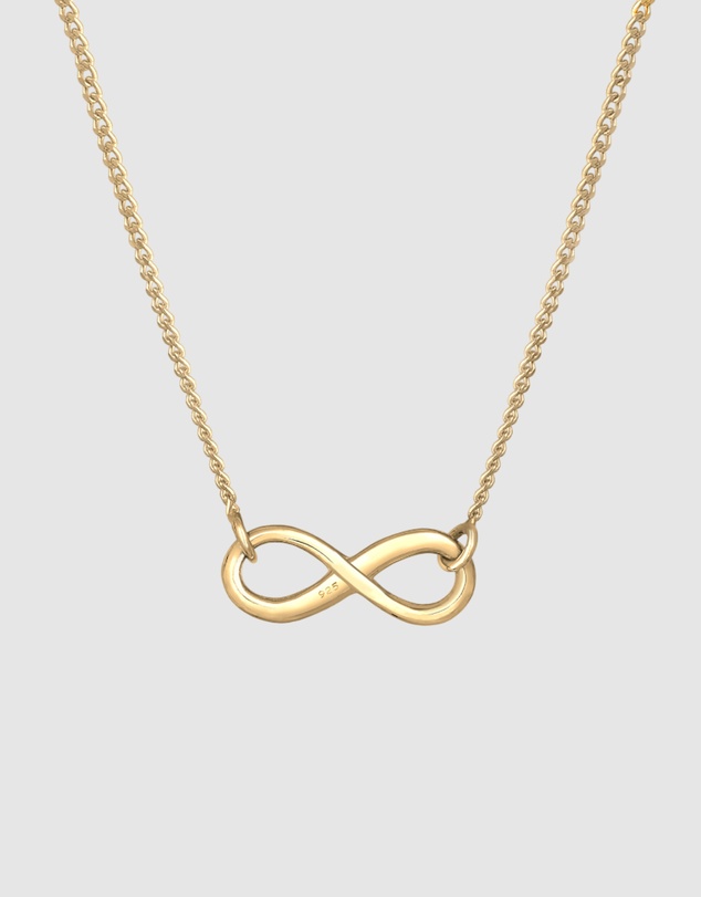 Elli Jewelry - Necklace Infinity Symbol in 925 Sterling Silver Gold Plated