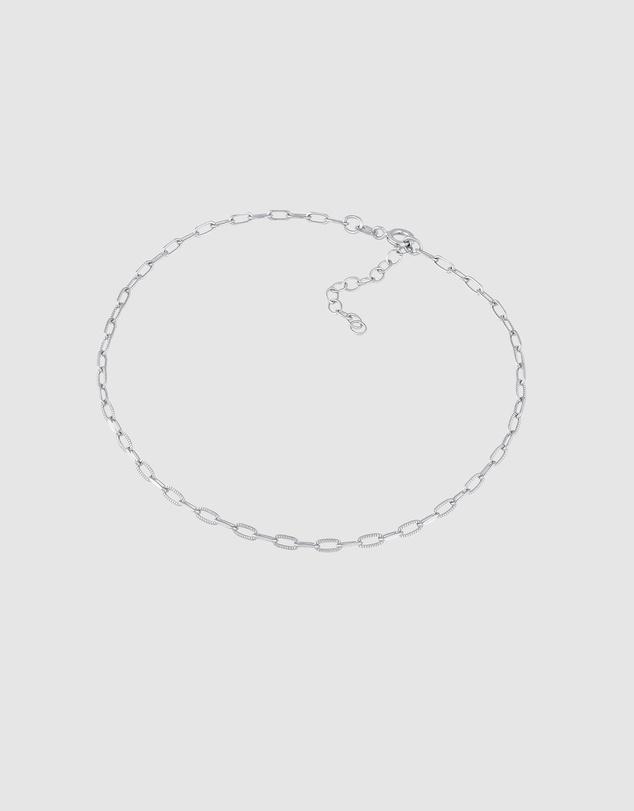 Elli Jewelry - Fancy Oval Chain Anklet in 925 Silver
