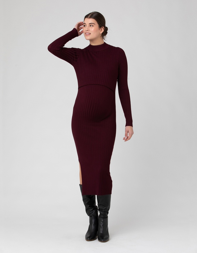 Ripe Maternity - Nella Rib Nursing Knit Dress