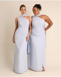 Six Stories - One Shoulder Neck Tie Chiffon Bridesmaid Dress