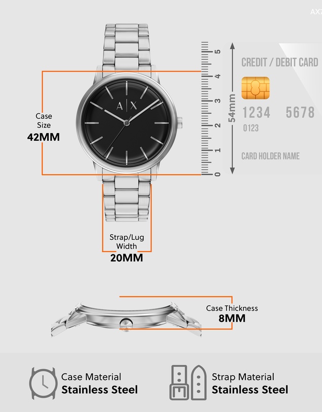 Armani Exchange - Silver Tone Analogue Watch