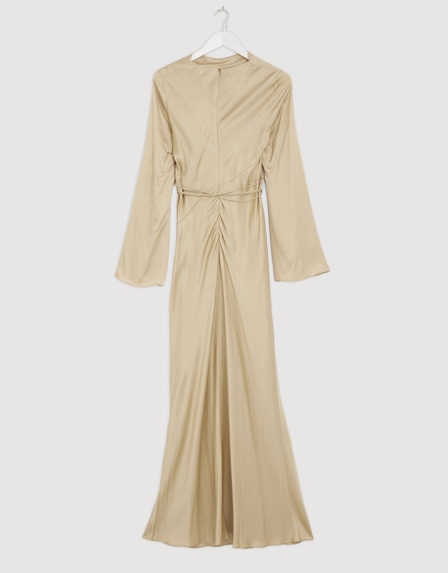 Revibe - Repaired Shona Joy Agnes Long Sleeve Maxi Dress With Belt - AU 8