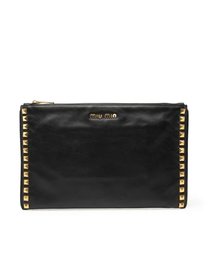 Pre-Loved by Azura Reborn - Pre-Loved Studded Leather Zip Clutch