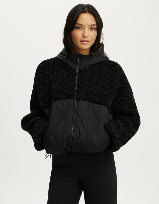 Cotton On Body Active - Sherpa Quilted Hooded Jacket