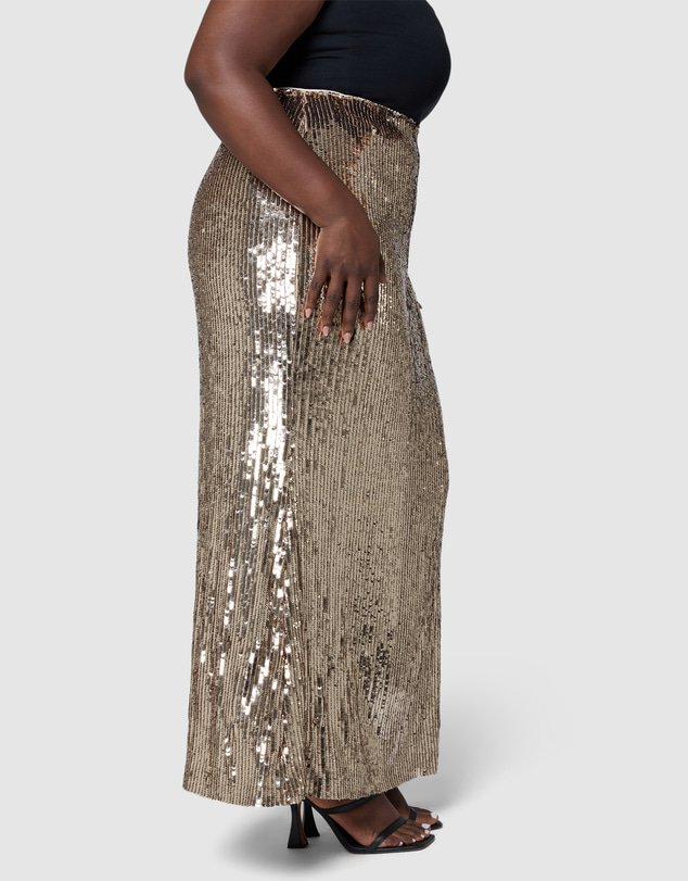 Pink Dusk by Curve Project - Haze Sequin Maxi Skirt