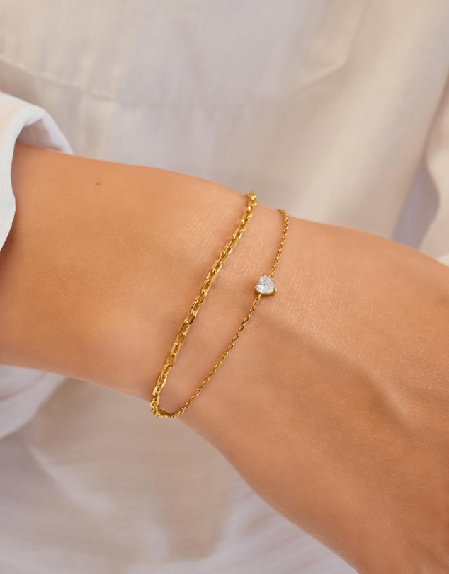 Ania Haie - Ania Haie Gold Sparkle Heart Bracelet