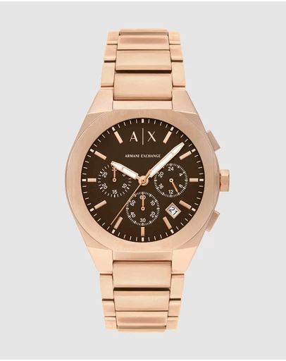 Armani Exchange - Rose Gold Analogue-Chronograph Watch