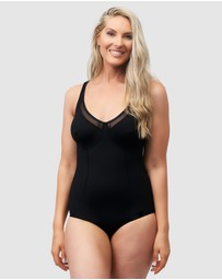 Naturana - Wirefree Opaque Shaping Bodysuit With Mesh